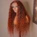 Stema #4/350 Ginger Brown Highlight 13x4 Transparent Lace Frontal Human Hair Wig